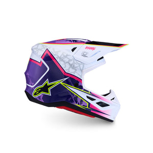 Alpinestars S-M7 Adult MX Helmet - Blaster Purple / Pink / White Gloss