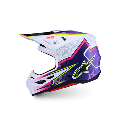 Alpinestars S-M7 Adult MX Helmet - Blaster Purple / Pink / White Gloss