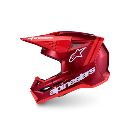 Alpinestars S-M3 Adult MX Helmet - Radium Red Metallic / Red Fluoro / White Gloss