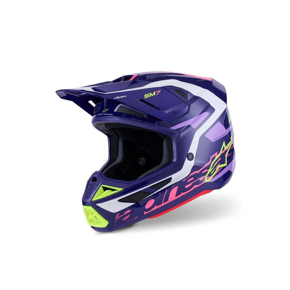 Alpinestars S-M7 Adult MX Helmet - Deed Purple Pink Gloss