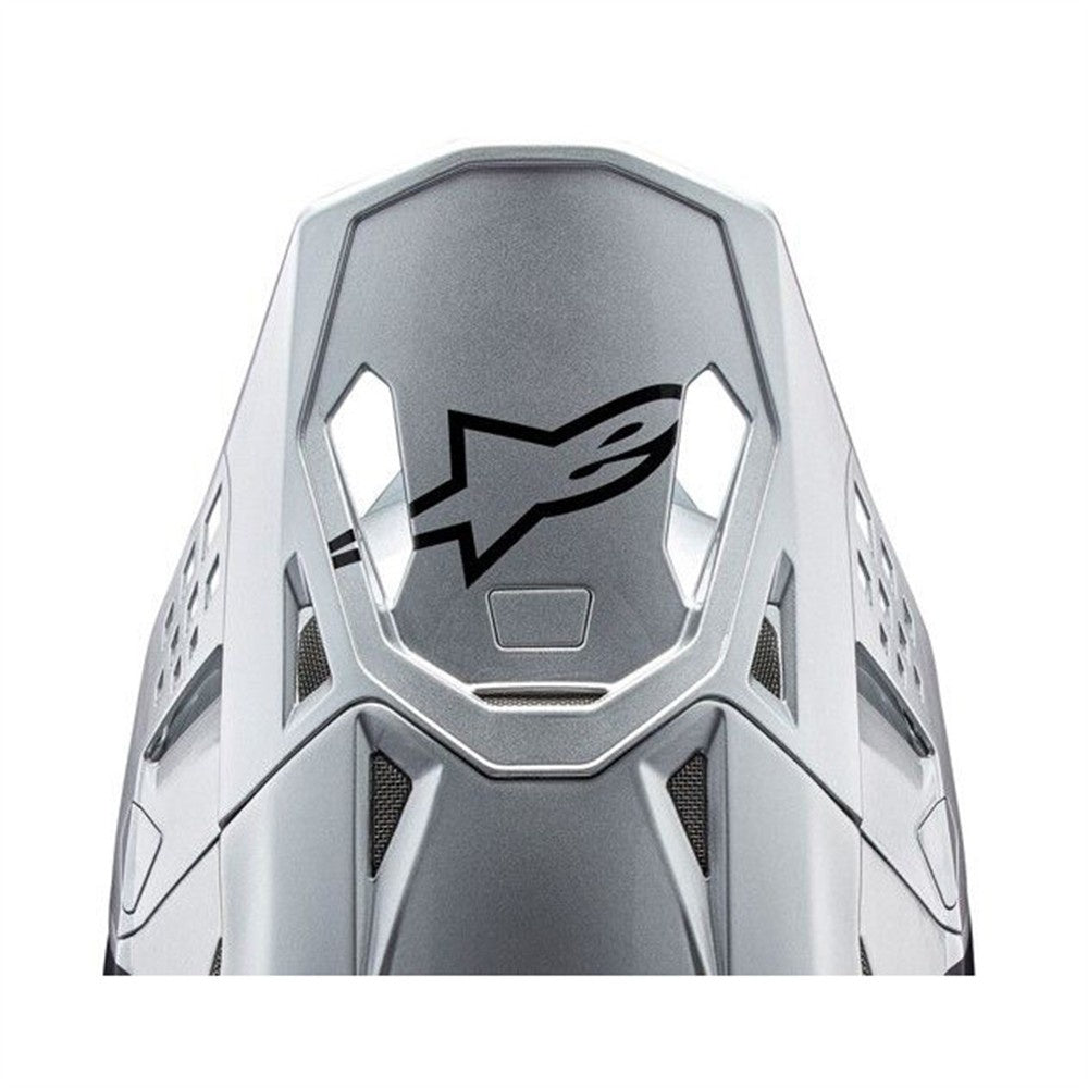 Alpinestars S-M10 Replacement Peak - Flood Silver / Black / Orange Fluoro Matte / Gloss