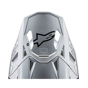 Alpinestars S-M10 Replacement Peak - Flood Silver / Black / Orange Fluoro Matte / Gloss