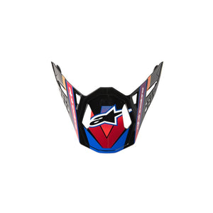 Alpinestars SM10 Replacement Visor - Era Blue Red Yellow Fluoro Gloss