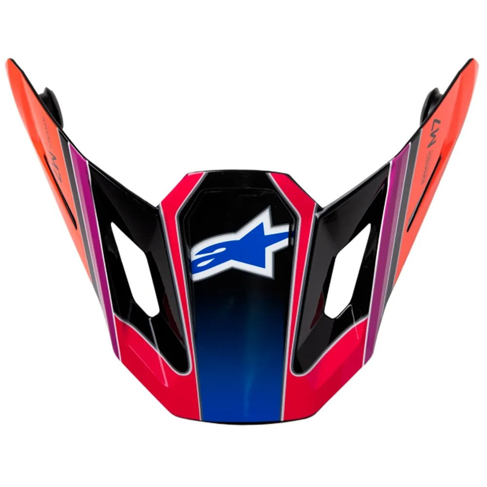 Alpinestars S-M7 Replacement Peak - Fuse Black / Purple / Pink Gloss