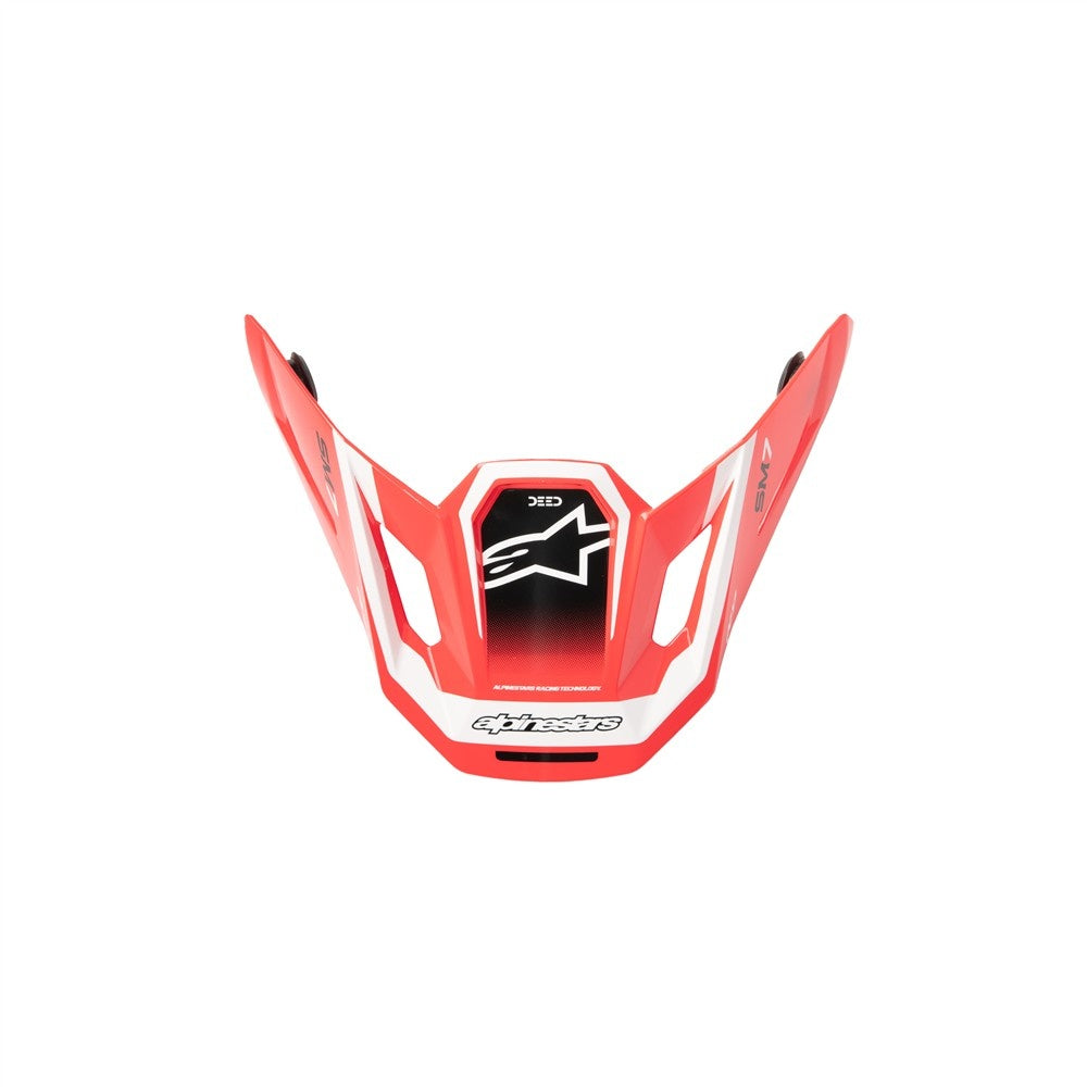Alpinestars SM7 Replacement Visor - Deed Red Black White Gloss