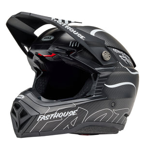 Bell Moto-10 Adult MX Helmet - Spherical Fasthouse Raven Matt Black / White