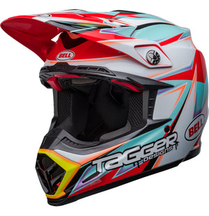 Bell Moto-9S Flex Helmet - Tagger Edge White/Aqua