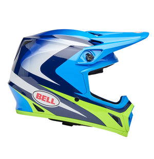 Bell MX-9 MIPS Adult MX Helmet - Jackal Blue / Hiviz Yellow