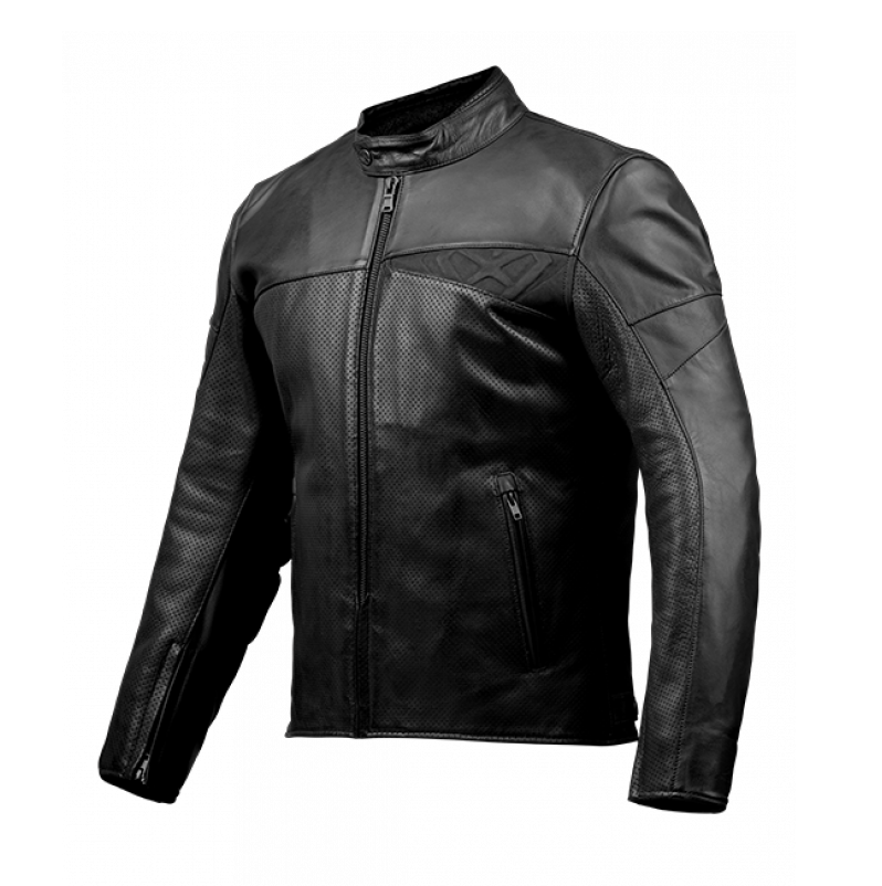 Ixon Cranky Air Leather Heritage Jacket - Black