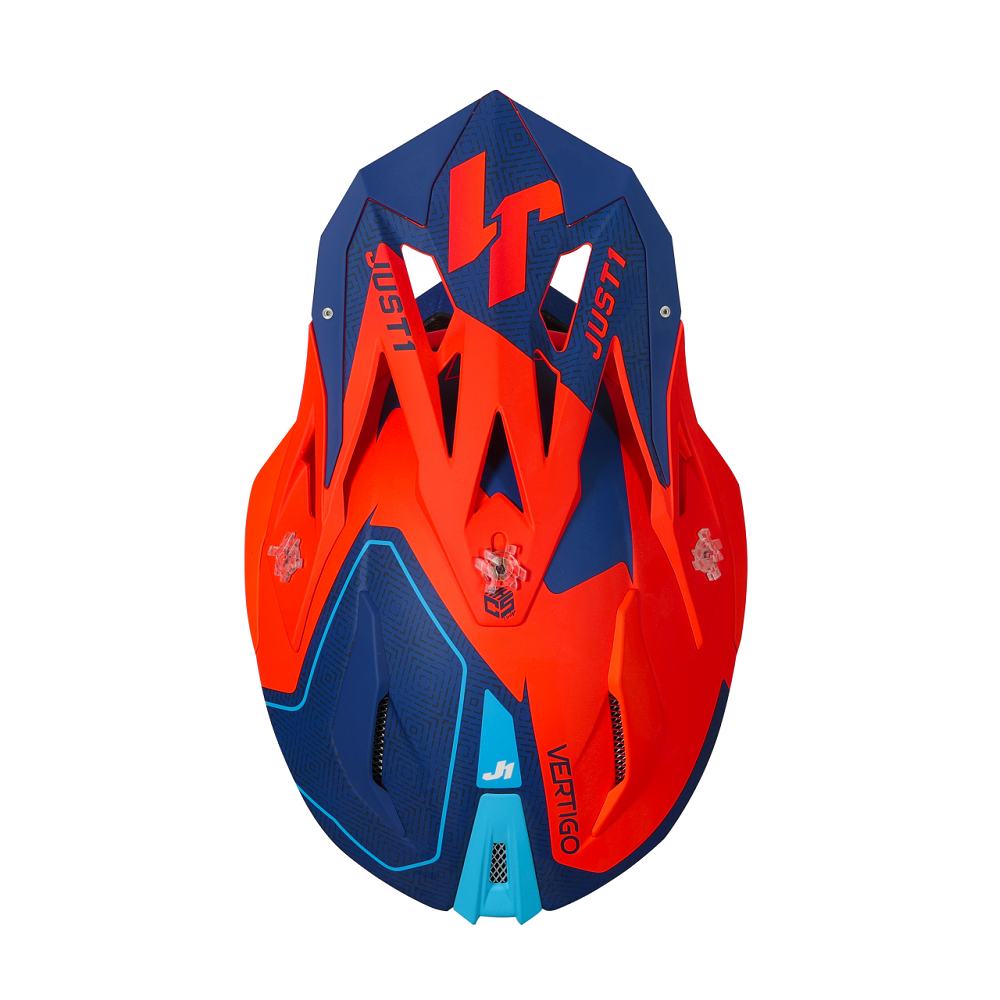 Just1 J18 Adult MIPS MX Helmet - Vertigo Matt Blue White Orange