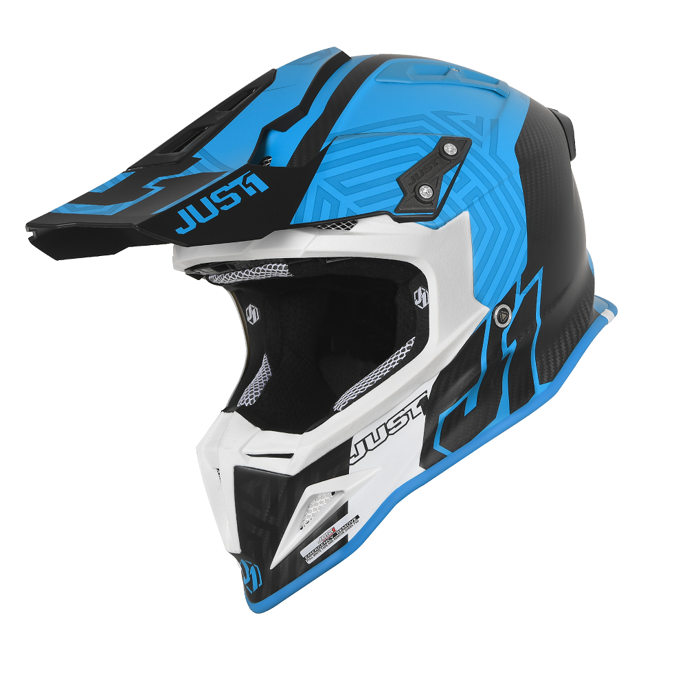 Just1 J12 Adult MX Helmet - Syncro Carbon/Matt Blue