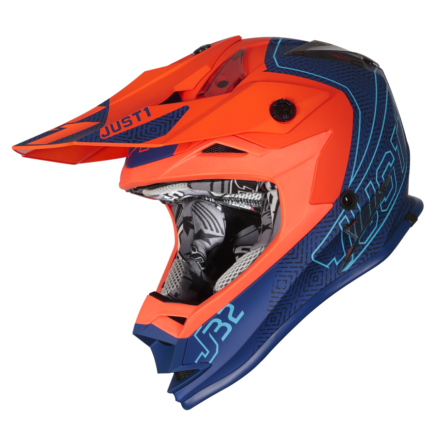 Just1 J32 Youth MX Helmet - Vertigo Blue/Orange