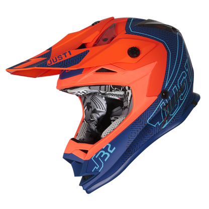 Just1 J32 Youth MX Helmet - Vertigo Blue/Orange