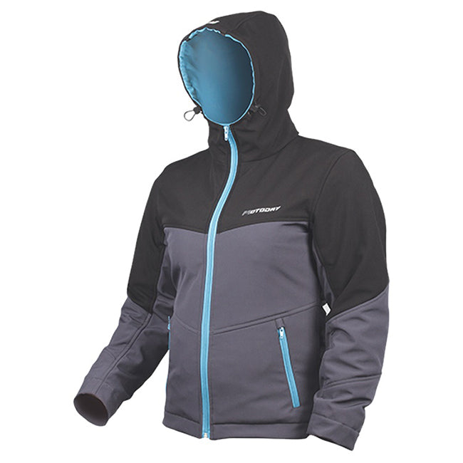 Motodry Ladies Kevlar Hoody - Black / Grey / Teal