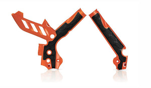Acerbis X-Grip Frame Guards - KTM 125-530 11-16 - Black/Orange