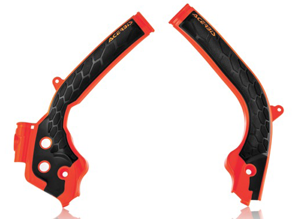 Acerbis X-Grip Frame Guards - KTM 125-500 16-19 - Black/Orange