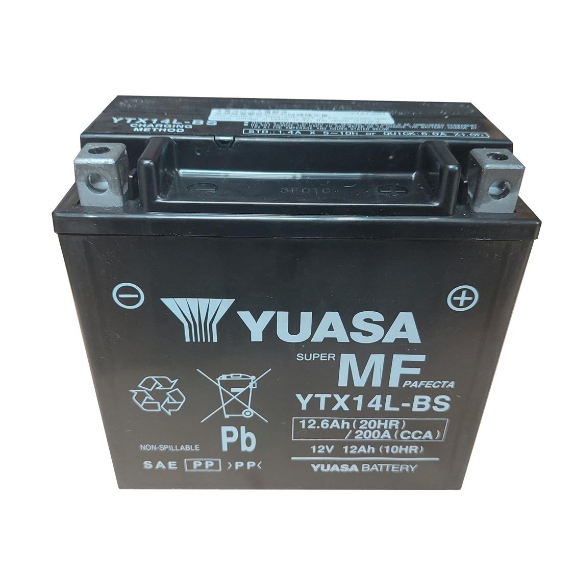 Yuasa YTX14L-BS Factory Sealed Battery – 200cca