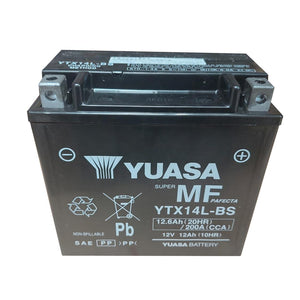 Yuasa YTX14L-BS Factory Sealed Battery – 200cca