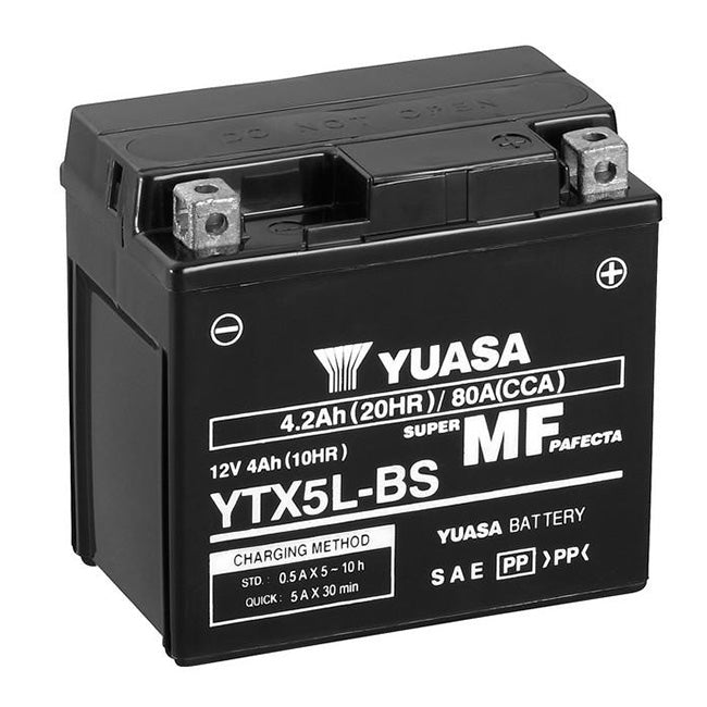 Yuasa YTX5L-BS Factory Sealed Battery – 80cca
