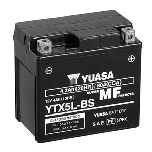 Yuasa YTX5L-BS Factory Sealed Battery – 80cca