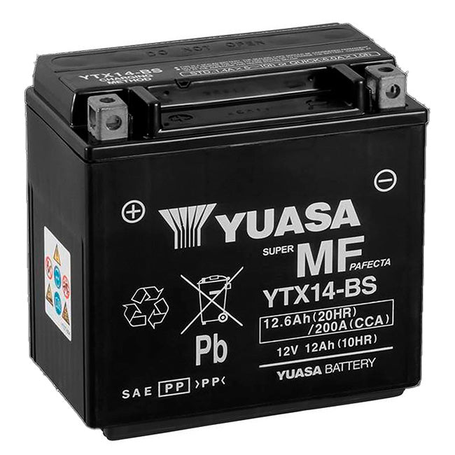 Yuasa YTX14-BS Factory Sealed Battery – 200cca