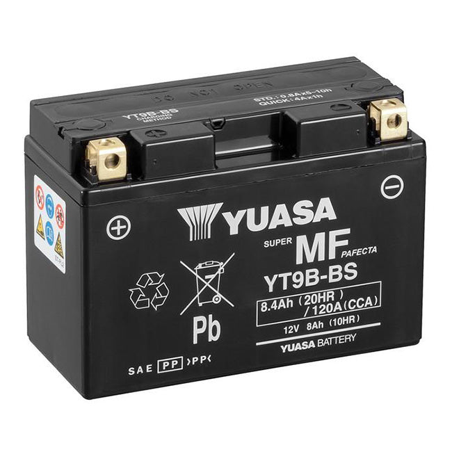 Yuasa YT9B-BS Factory Sealed Battery – 120cca