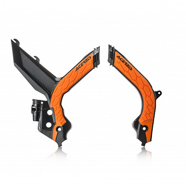 Acerbis X-Grip Frame Guards - KTM 125-450 19-22 - Black/Orange