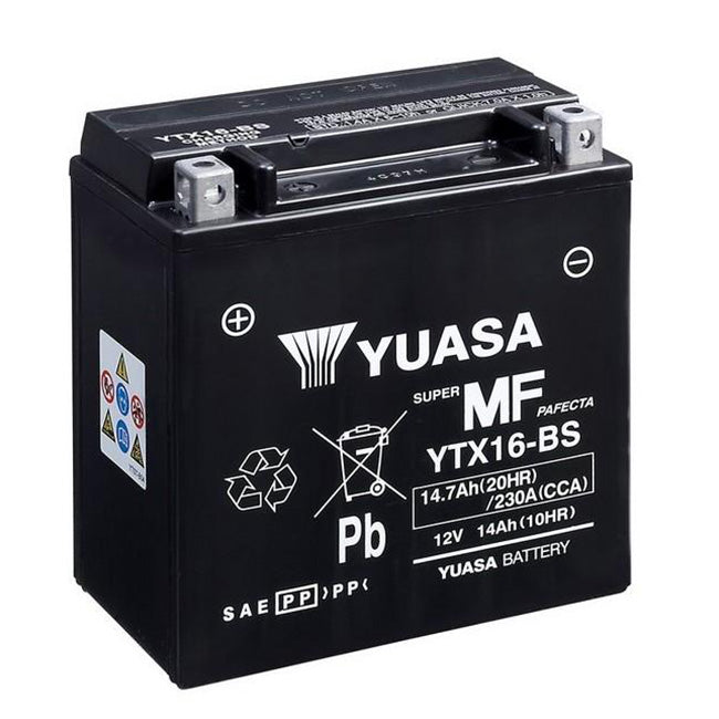Yuasa YTX16-BS Factory Sealed Battery – 230cca