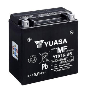 Yuasa YTX16-BS Factory Sealed Battery – 230cca