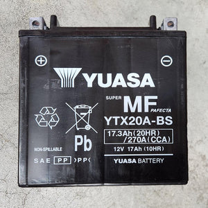 Yuasa YTX20A-BS Factory Sealed Battery – 270cca