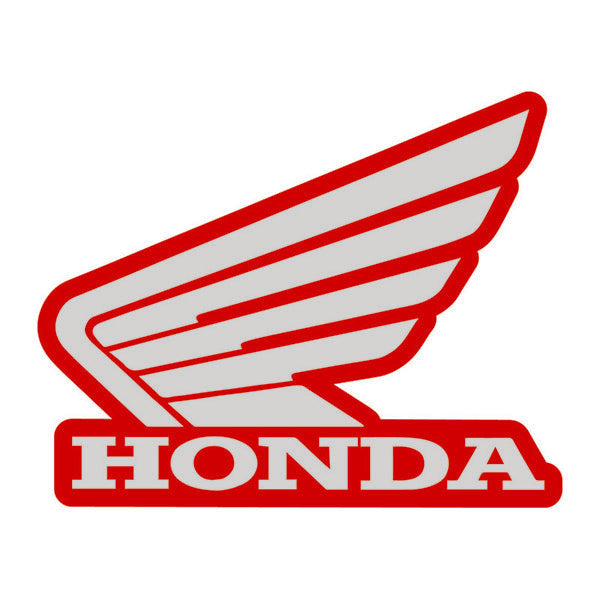Honda Wing L/H Tank Sticker 133mm Red/Silver
