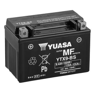 Yuasa YTX9-BS Factory Sealed Battery – 135cca