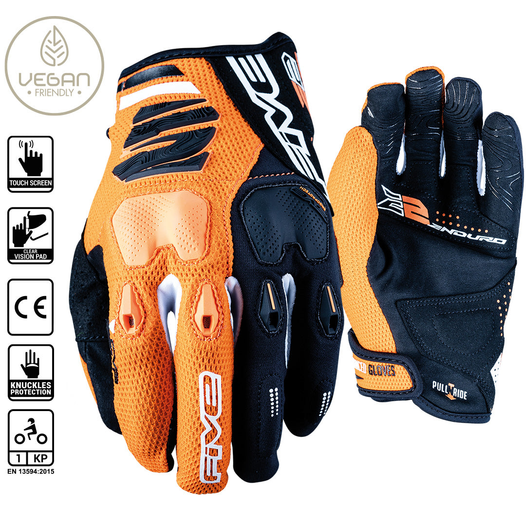 Five E2 Enduro Gloves – Orange/Black