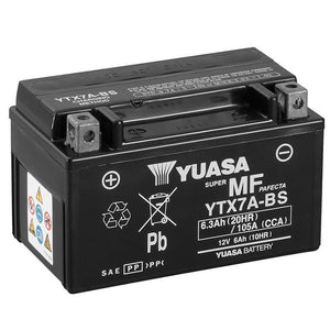 Yuasa YTX7A-BS Factory Sealed Battery – 105cca