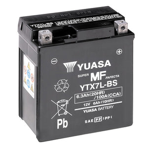 Yuasa YTX7L-BS Factory Sealed Battery – 100cca