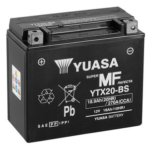 Yuasa YTX20-BS Factory Sealed Battery – 270cca