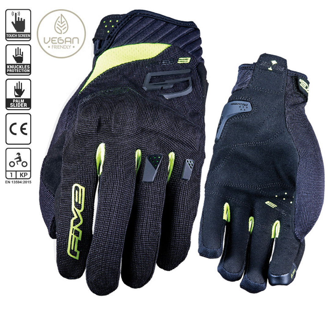 Five RS3 EVO Gloves – Black/Fluro Yellow – Medium