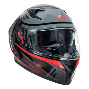 Nitro N501 Small Helmet - Gunmetal Red - FREE Smoke Visor + Pinlock