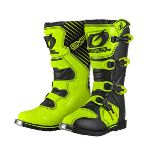 Oneal Rider Youth MX Boots - Black / Neon Yellow