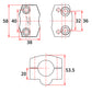 Zeta UX3 20mm Riser Handlebar Mount Clamp Kit - 7/8 TO Fatbar 1 1/8