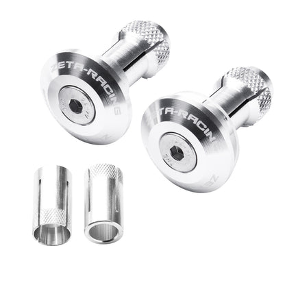Zeta Handlebar End Plugs - 29mm - Pair - Silver