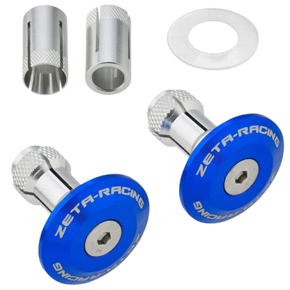 Zeta Handlebar End Plugs 35mm - Pair - Blue