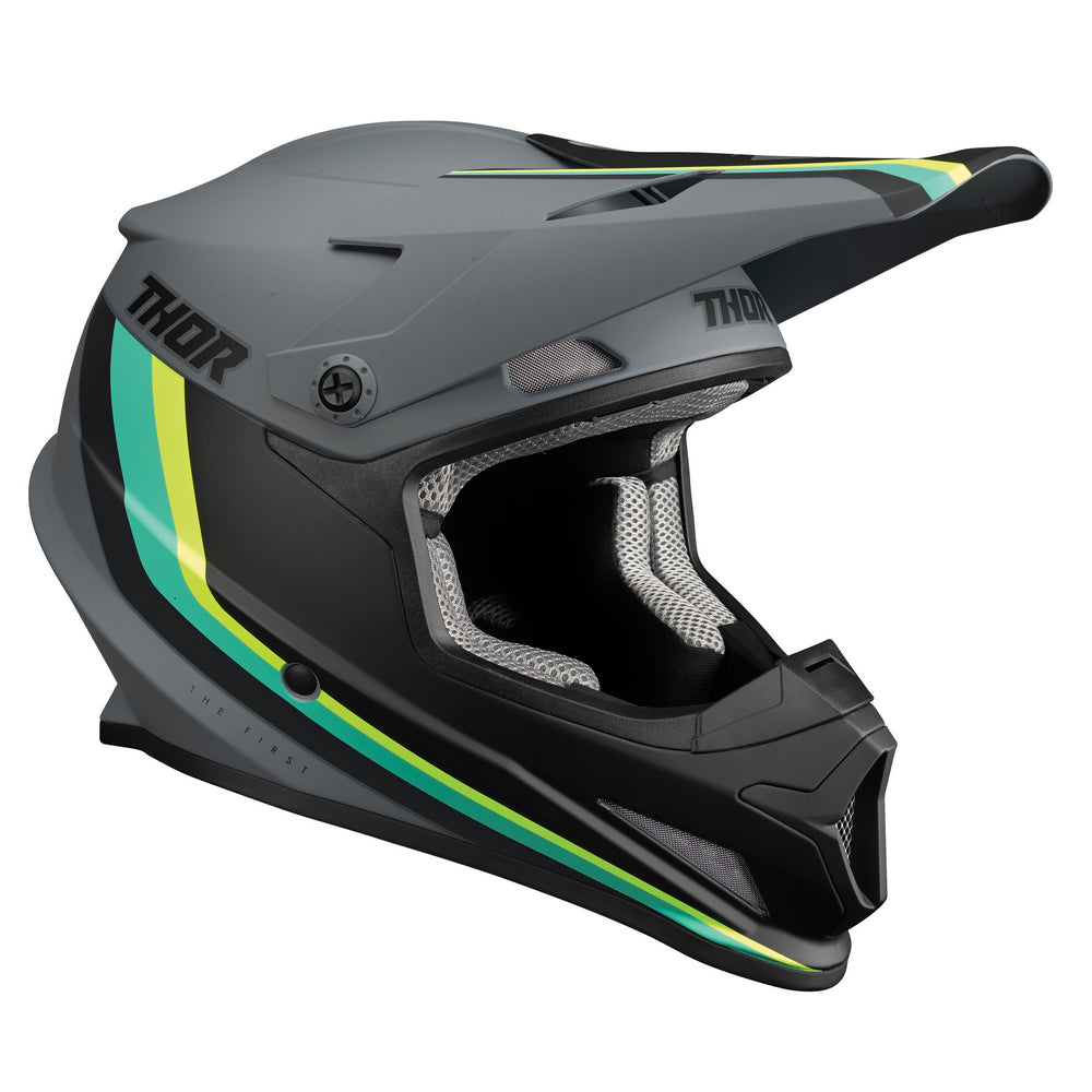 Thor Adult Sector MX Helmet - Runner Grey Teal - MIPS