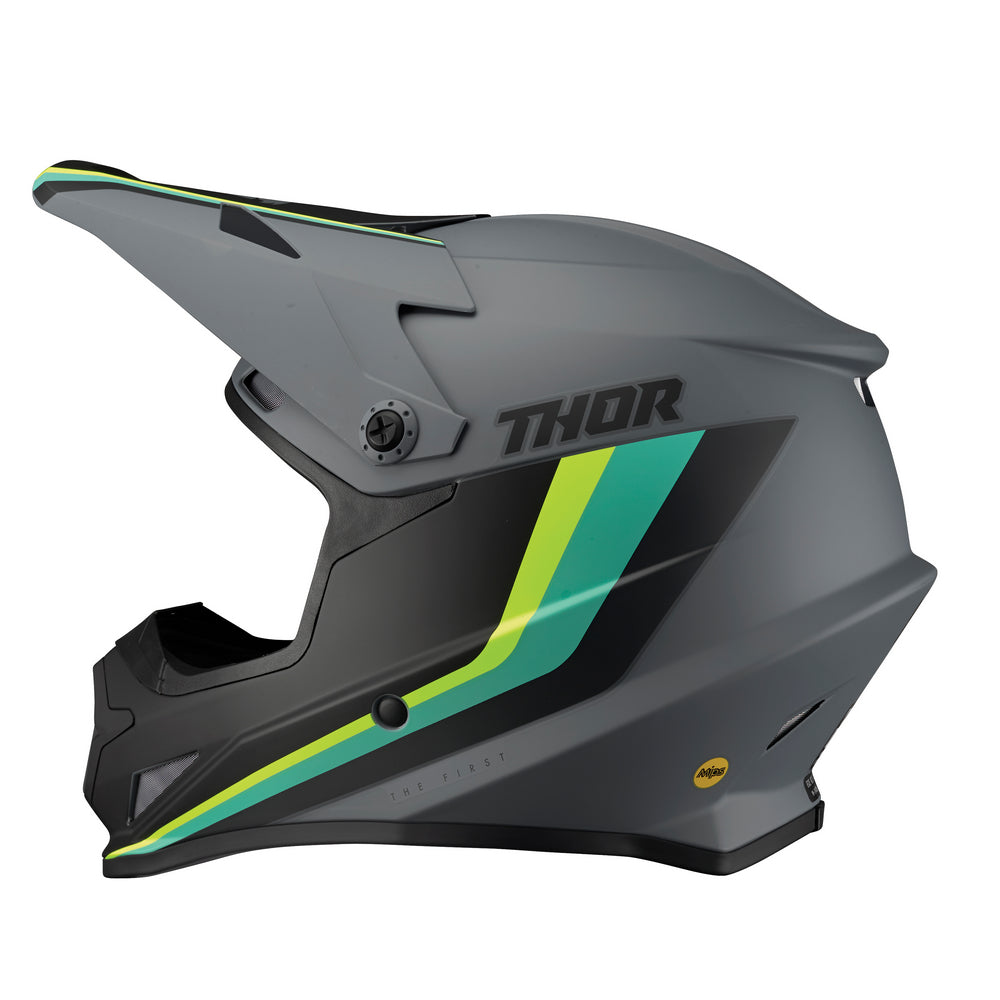 Thor Adult Sector MX Helmet - Runner Grey Teal - MIPS