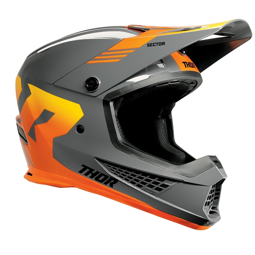 Thor Sector 2 Adult MX Helmet - Carve Charcoal/Orange