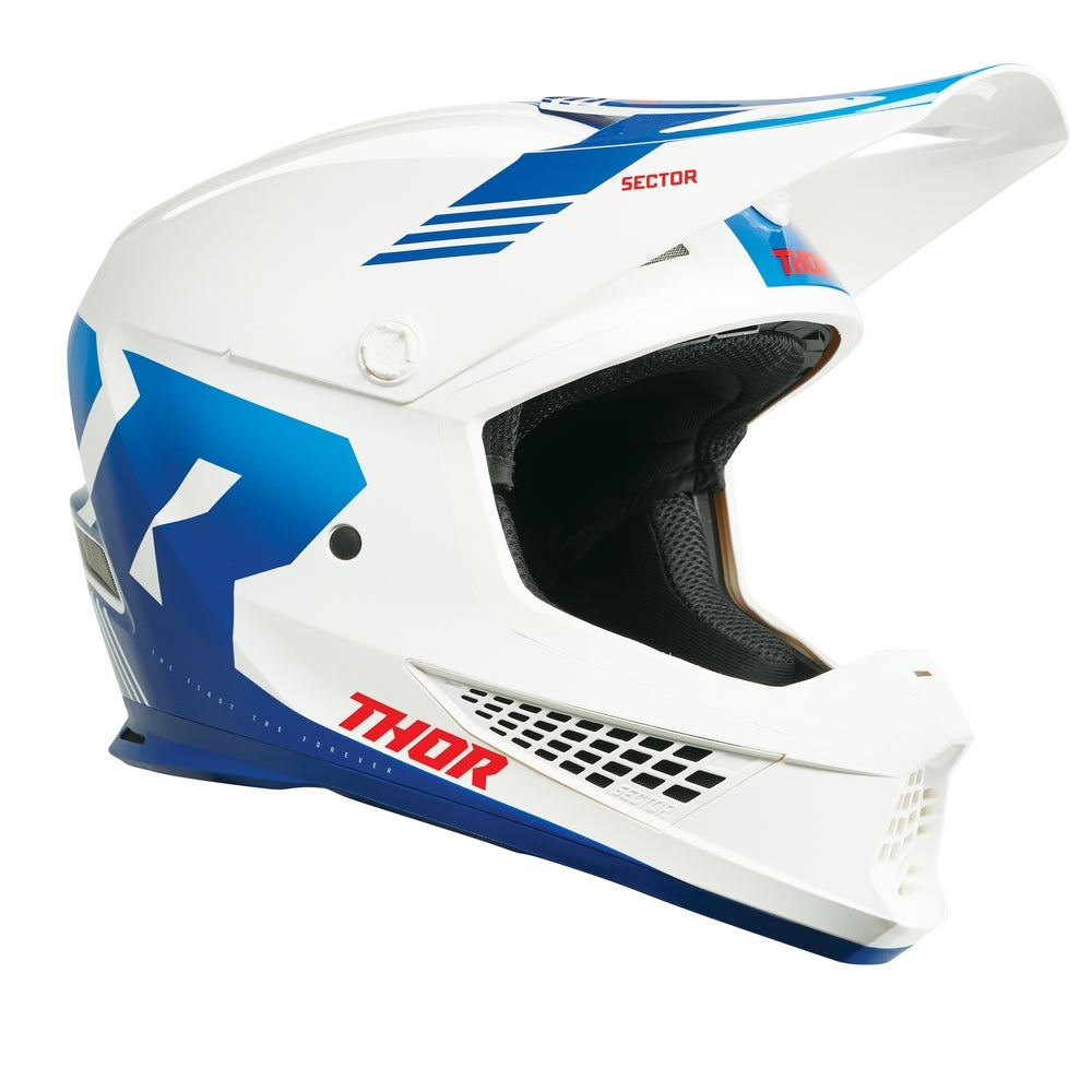 Thor Sector 2 Adult MX Helmet - Carve White/Blue