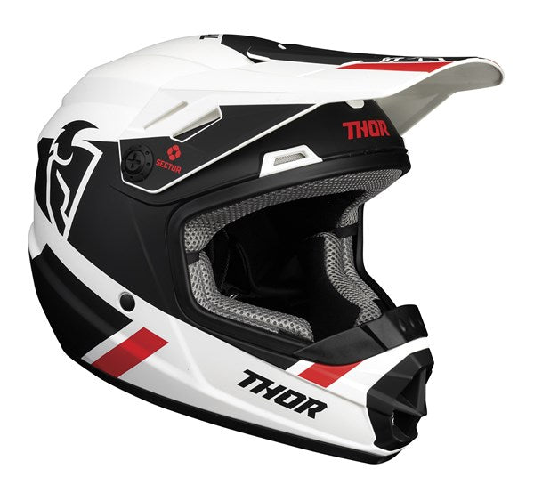 Thor Youth Sector MX MIPS Helmet - Slit White Black S22