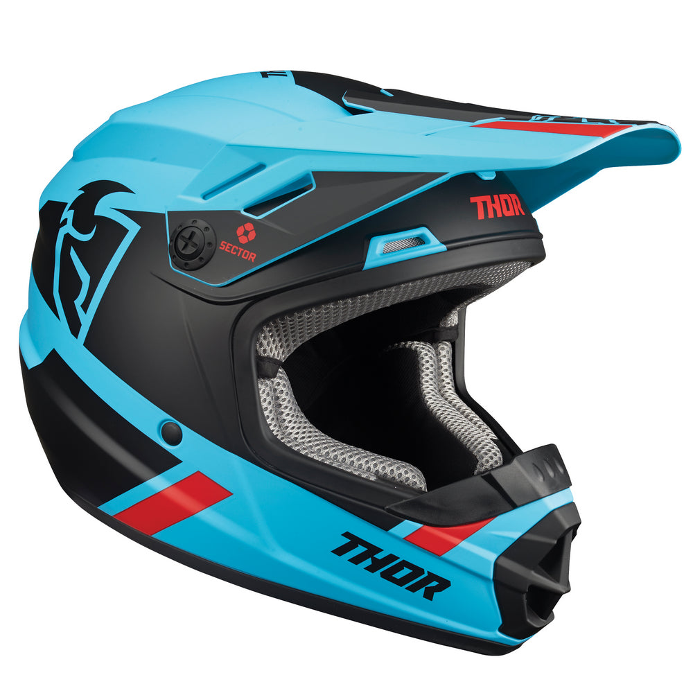 Thor Youth Sector MX MIPS Helmet - Slit Blue Black