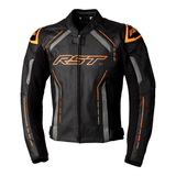 RST S1 Leather Jacket - BLACK GREY NEON ORANGE