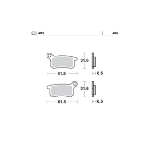 BRAKE PADS MOTO MASTER NITRO FRONT AND REAR FOR HUSQVARNA KTM